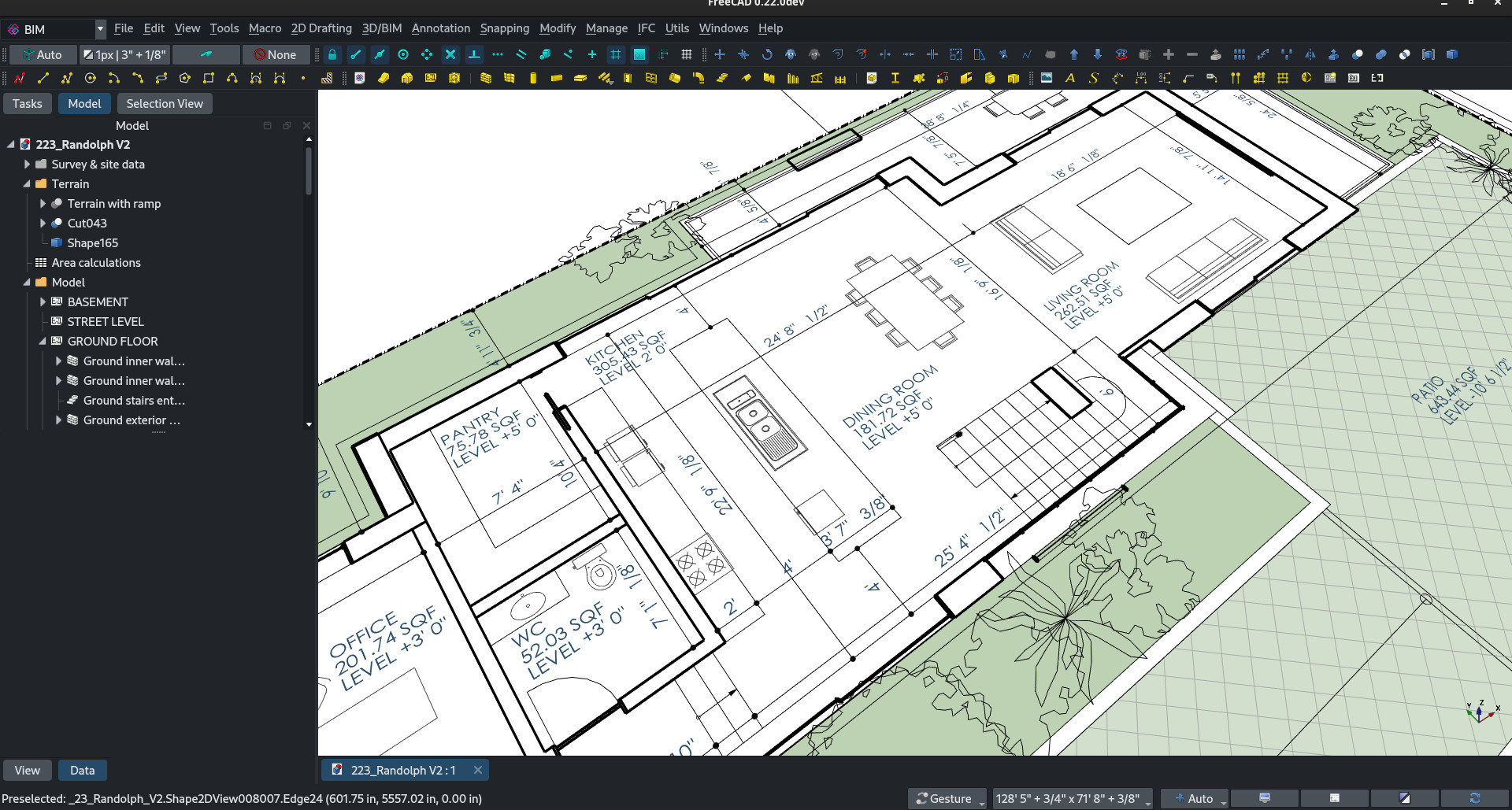 A screenshot of the BIM workbench