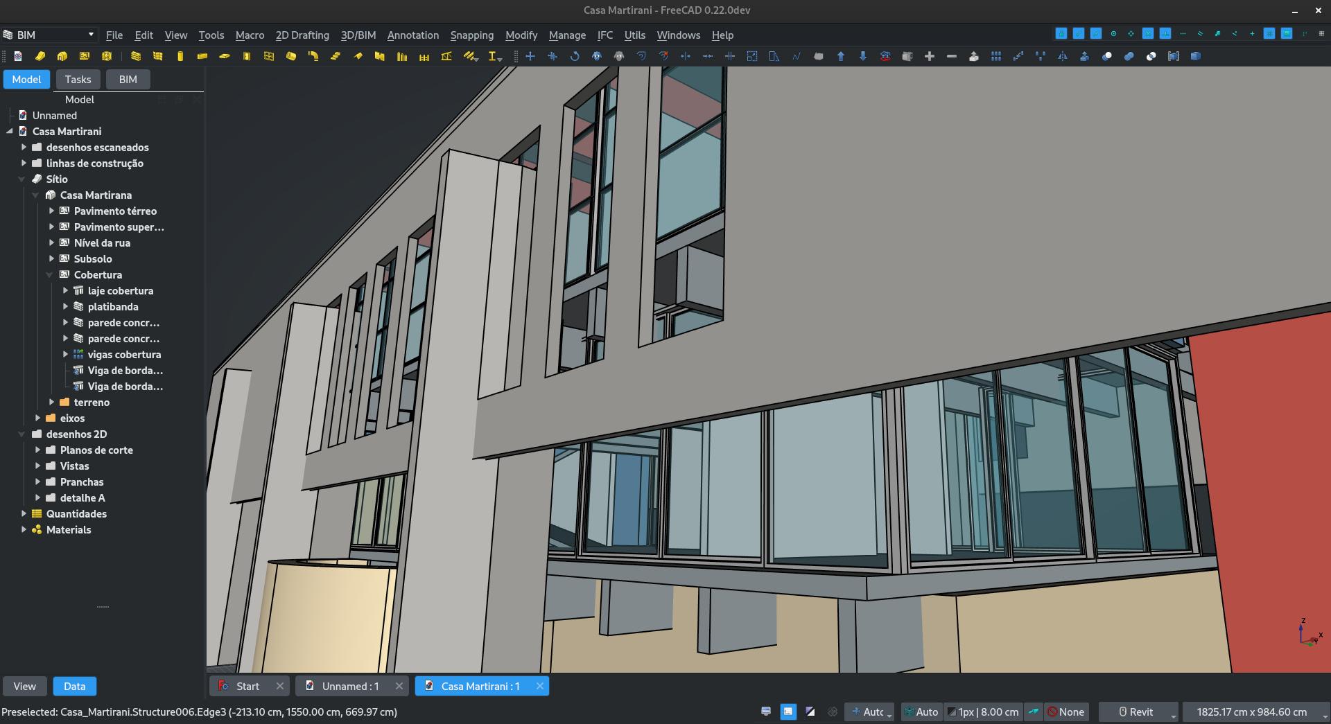 screenshot of the new BIM workbench