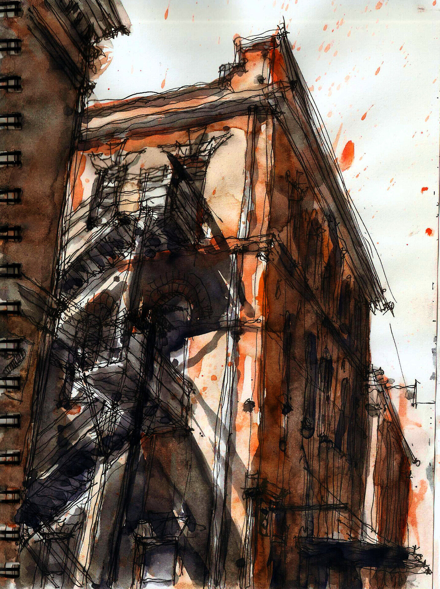 Watercolor drawing of the college