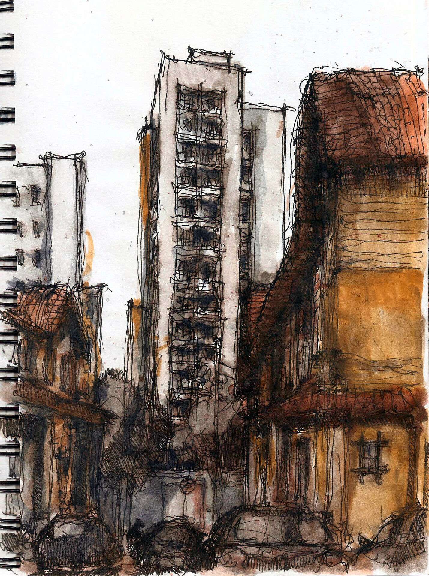Panorama drawing of Vila dos Ingleses