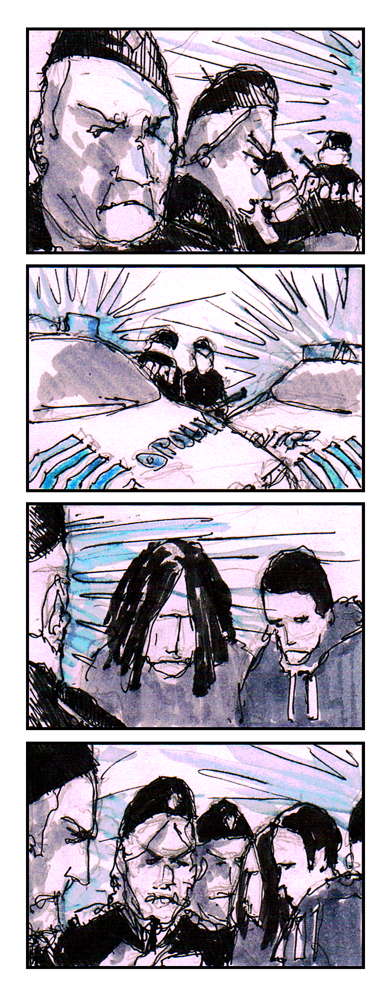 a 4-cases vertical strip